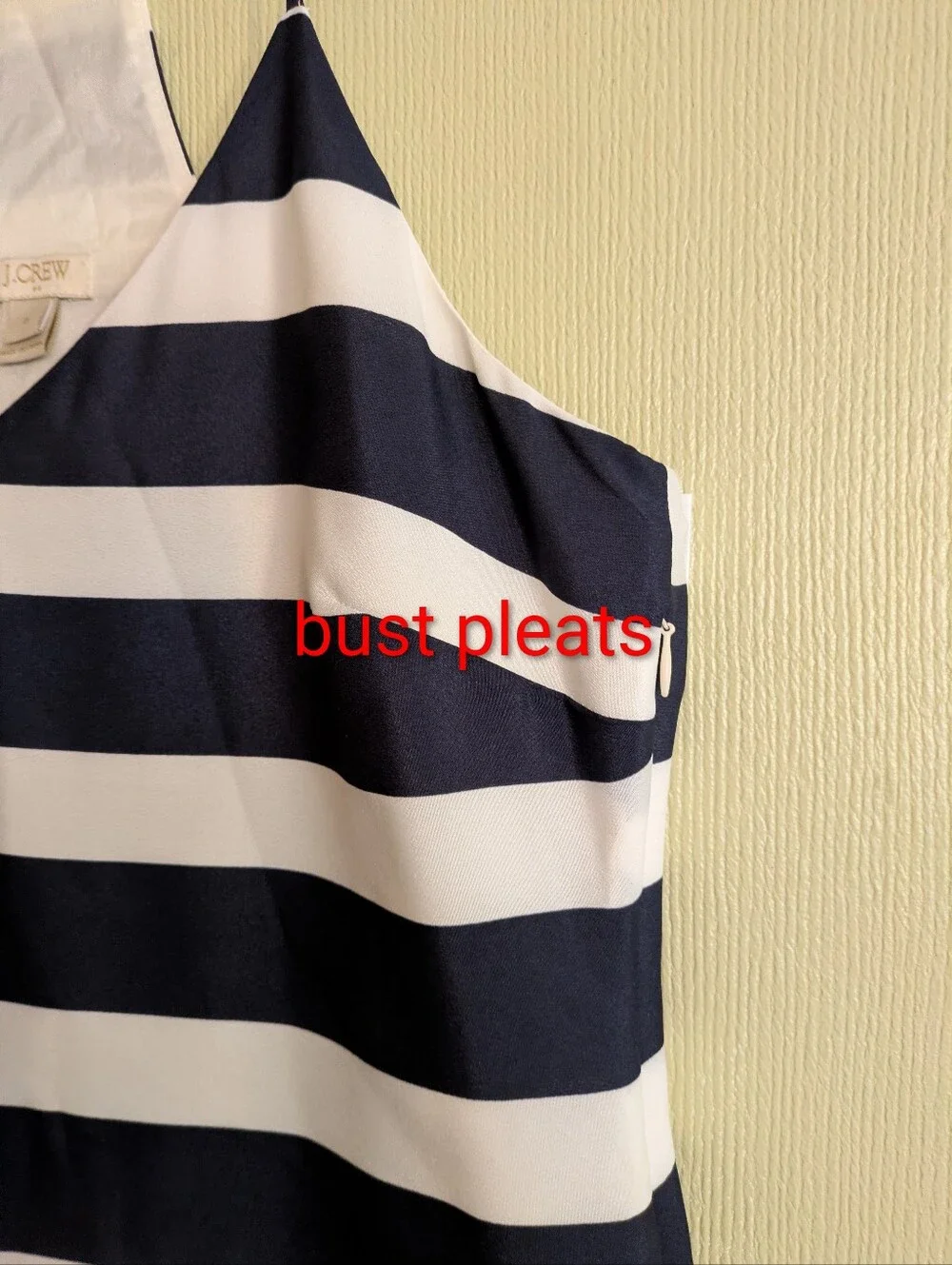 J. Crew Nautical Sailorcore Slip Racerback Dress Navy Blue & White Stripes Woven